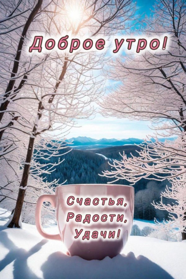 открытка доброго утра зимняя