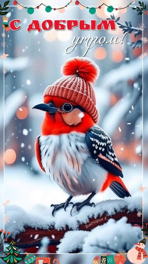 доброе утро птички зима