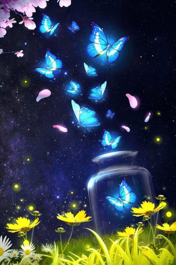 синие бабочки