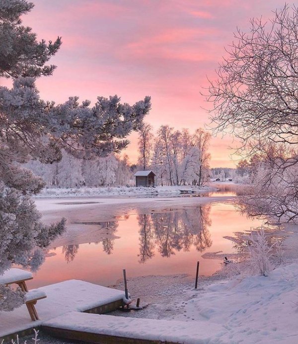 зимний пейзаж красивый