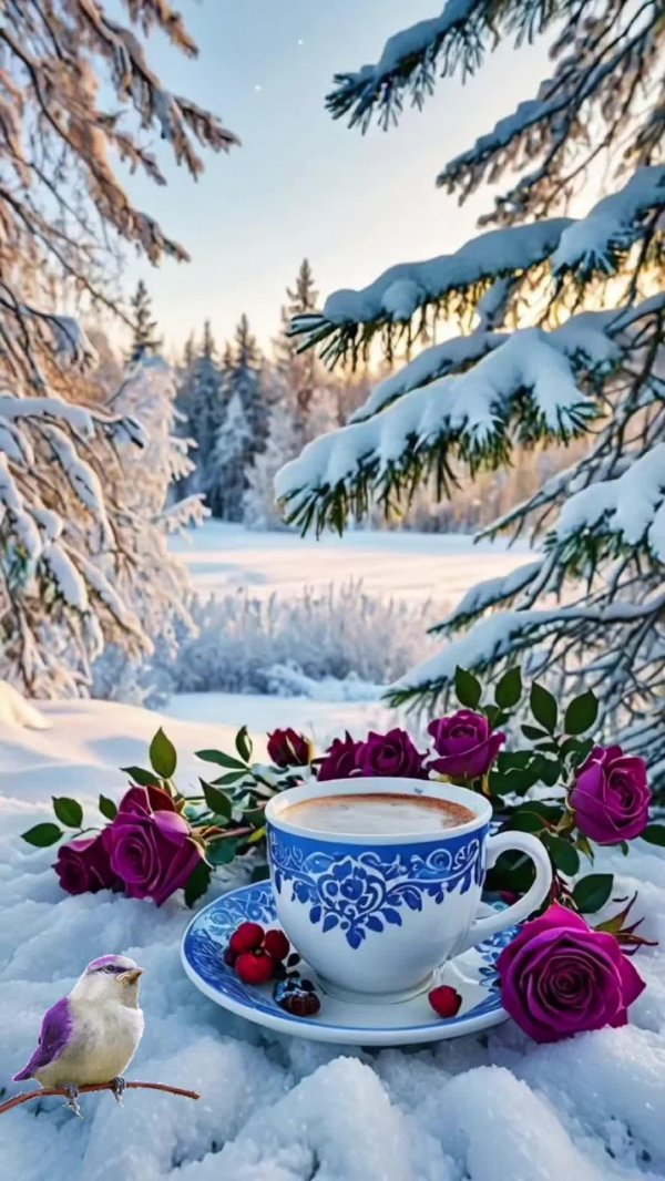 с добрым нежным зимним утром