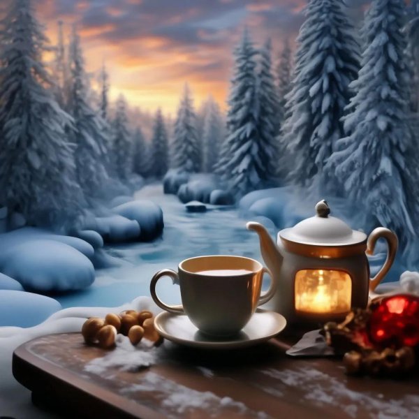 добрая зимнее утро