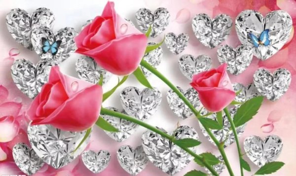 блестящие сердечки