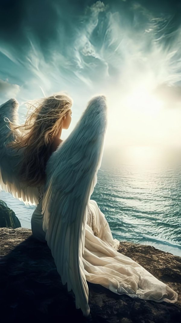 ангел спиной