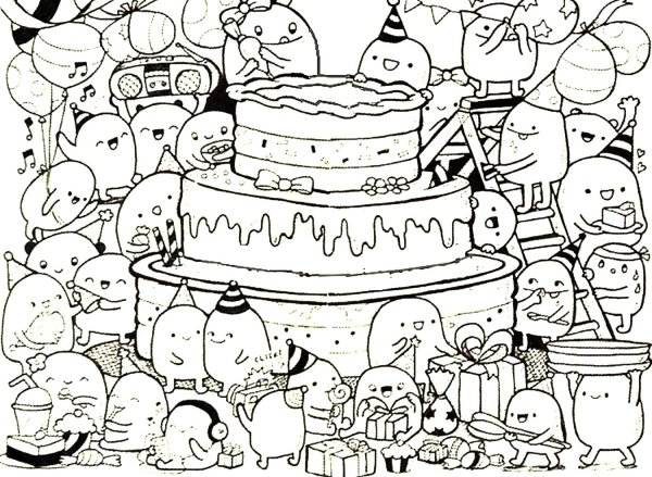 раскраска тортик