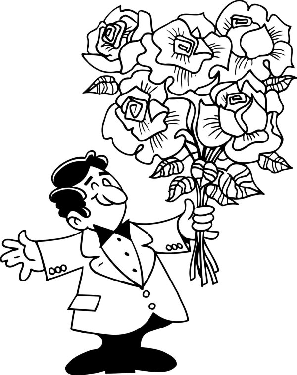 раскраска букета цветов