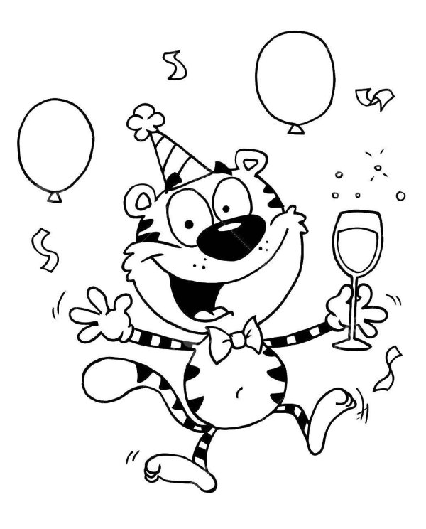 тигра раскраска