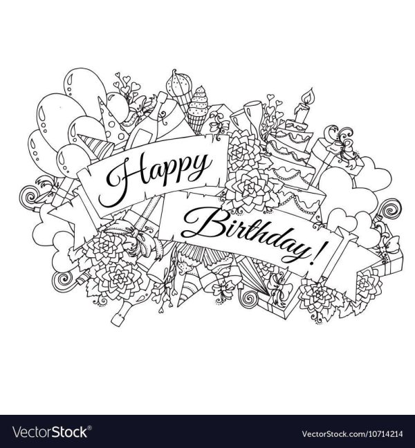 открытка с днем рождения чб