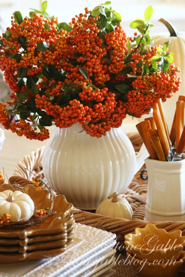 осеннее украшение стола
