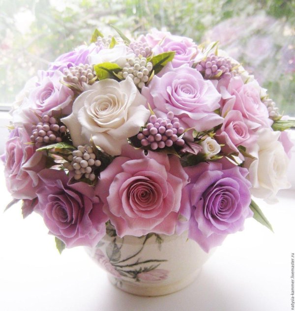 букет из холодного фарфора