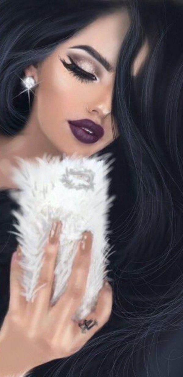 брюнетка рисунок