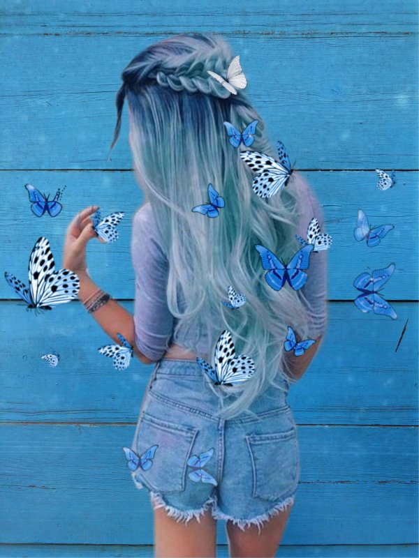 голубой цвет волос