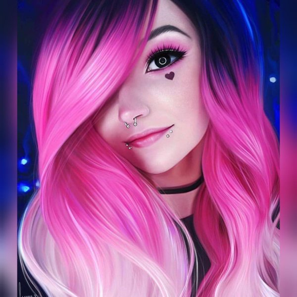 розовые волосы