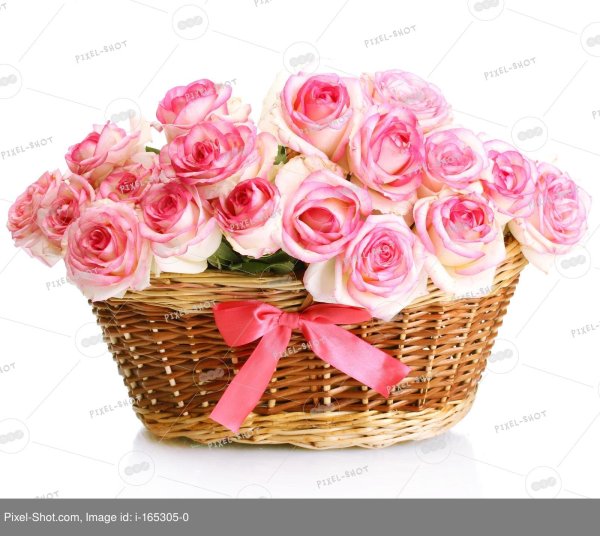 розы в корзинке