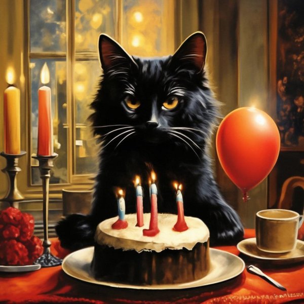 happy birthday чёрный кот