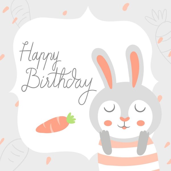 rabbit card happy birthday