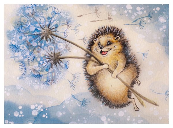 открытка с ежиком