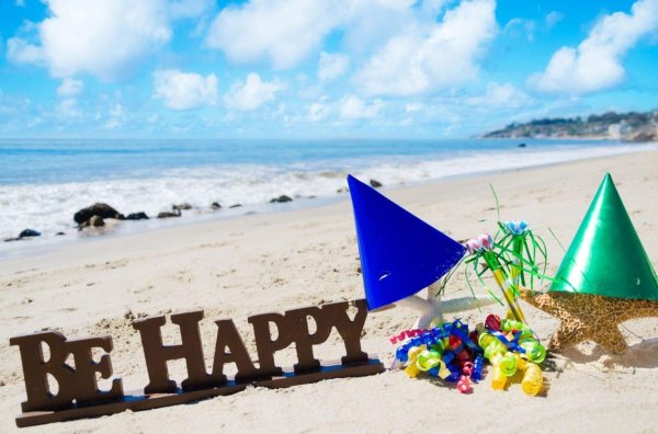 happy birthday on the beach