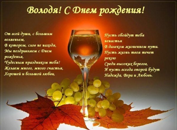 с днем рождения володе