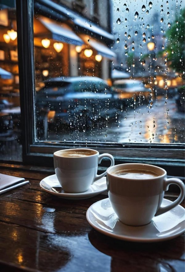 coffee and rain