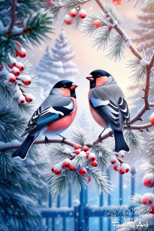 картина снегири