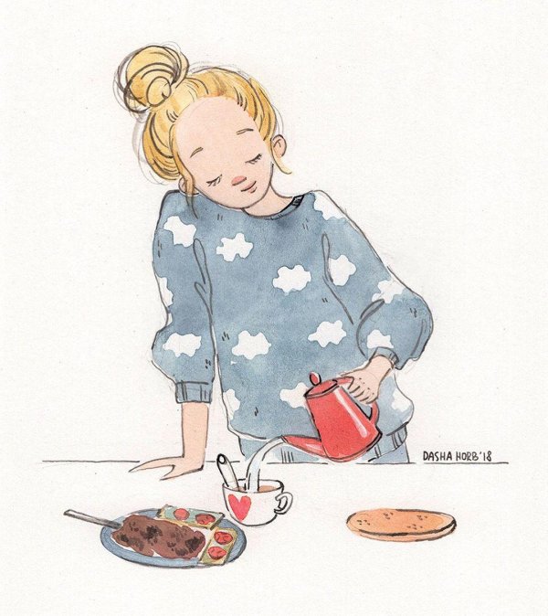 завтрак иллюстрация