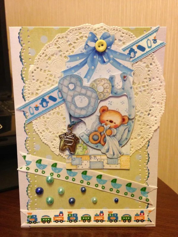 открытка новорожденному своими руками