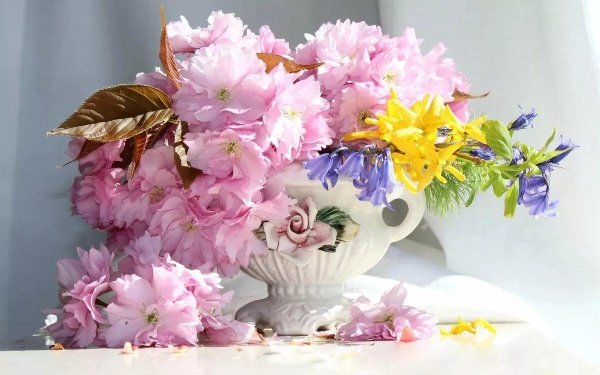 нежный букет открытка