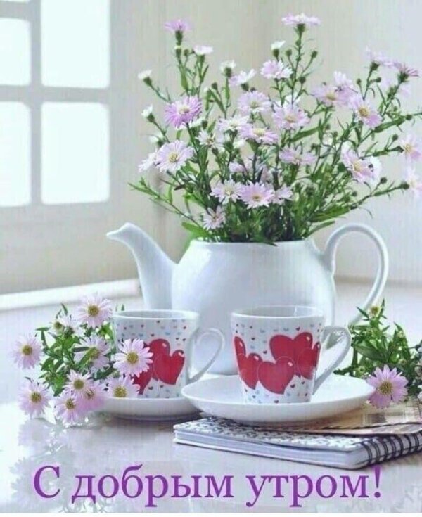 открытка с добрым утром весенние