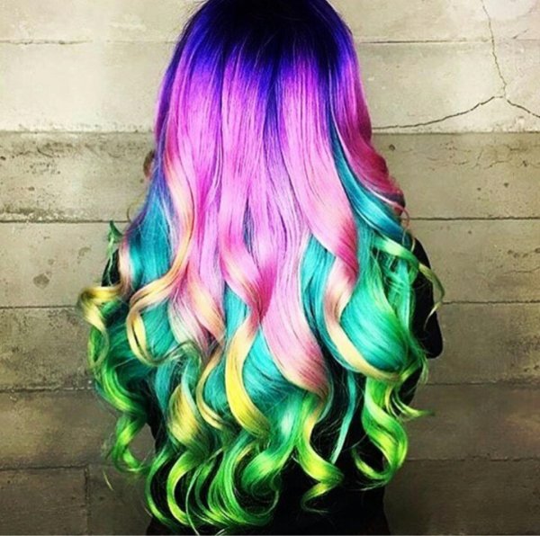 цветное окрашивание волос
