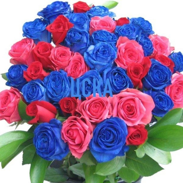 красно синий букет