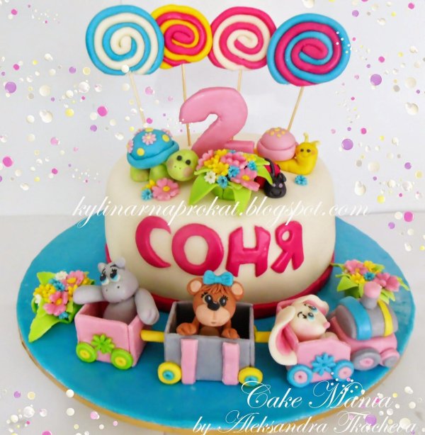 торт на 2 года девочке