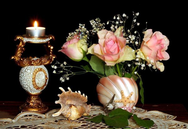 розы натюрморт