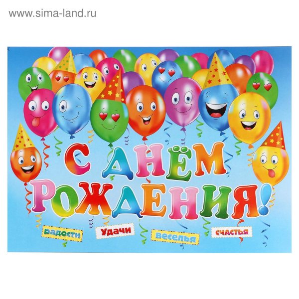плакат с днем рождения