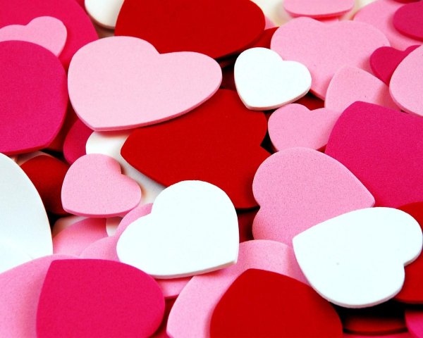 много сердечек