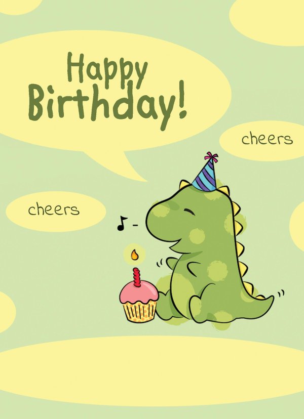 динозаврик с днюхой