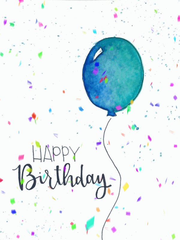 открытка на день рождения минимализм