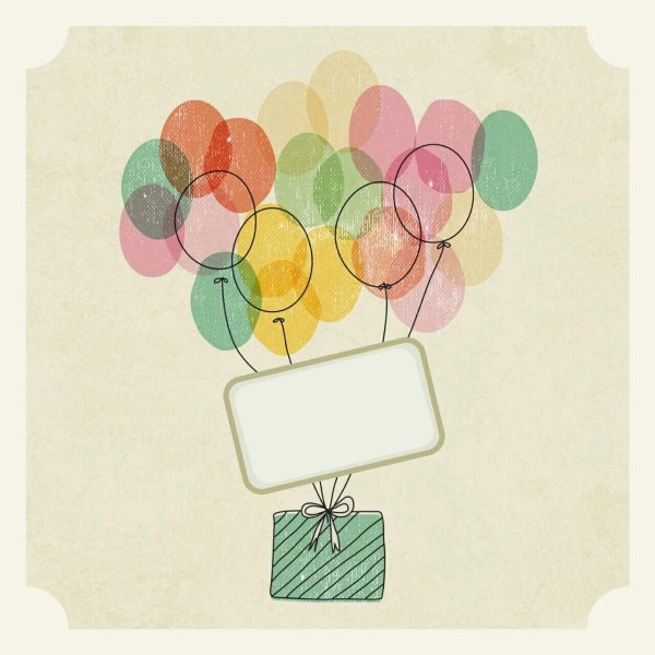 воздушные шарики акварель