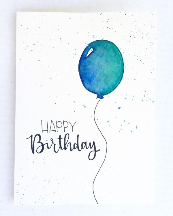 акварельная открытка