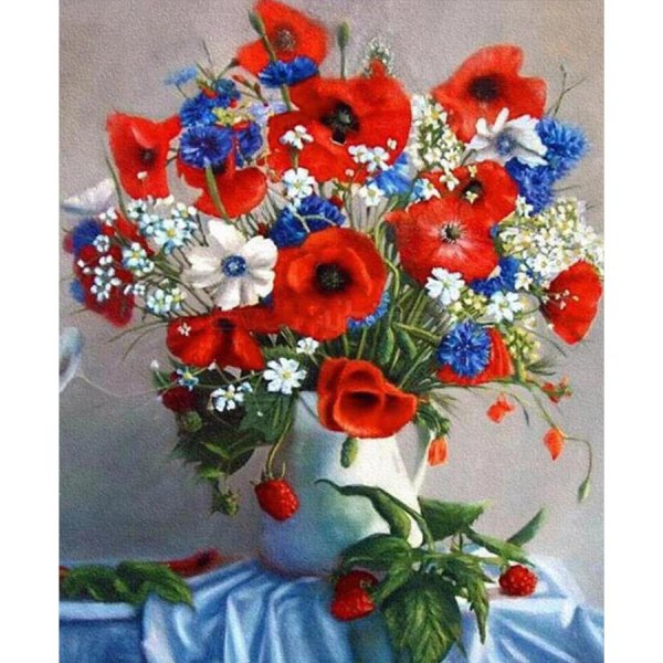 букеты полевых васильков ромашек маков