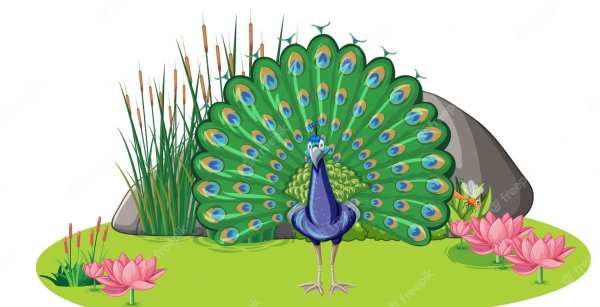 мультяшный павлин