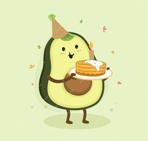 авокадо мультяшное