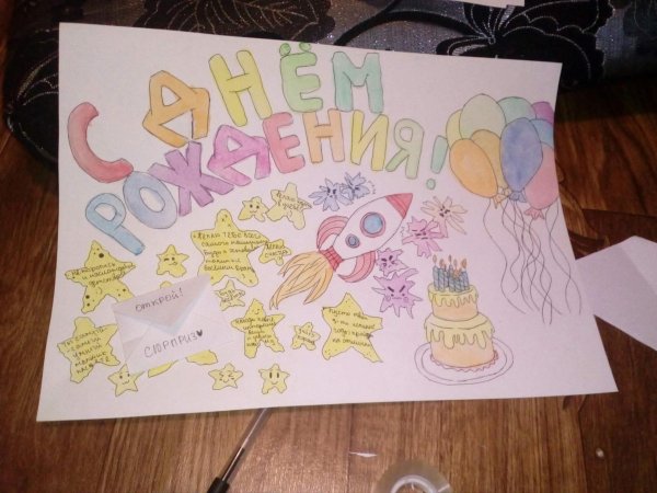 плакат на др