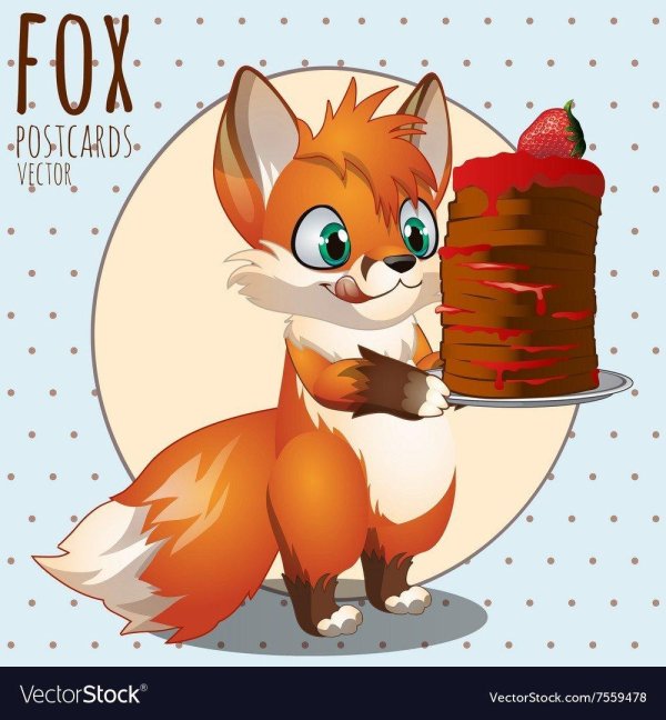 мультяшный лисенок