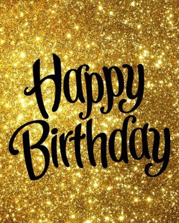 happy birthday золотом