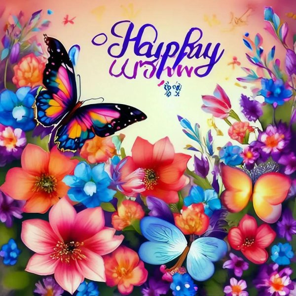 flowers and butterfly