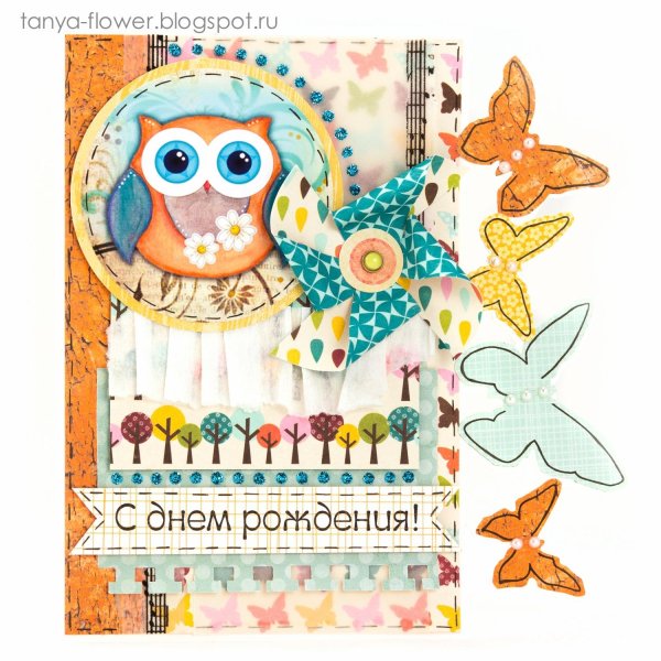 открытка из обрезков скрапбукинг