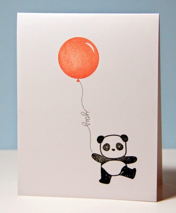 открытка панда