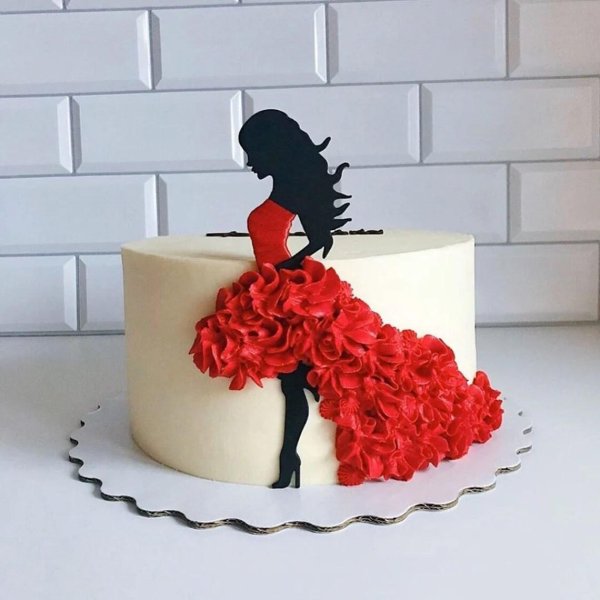 тортик с силуэтом девушки