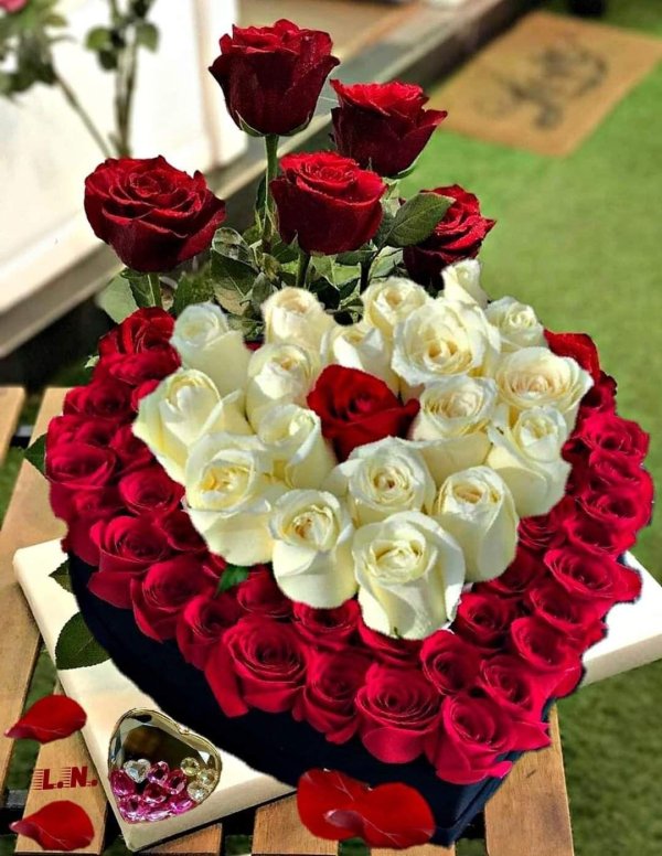 букет из роз сердце